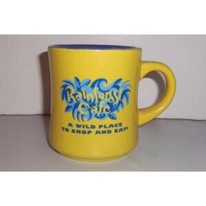 Rainforest Cafe Mug Cup 1999 Yellow Blue -041440